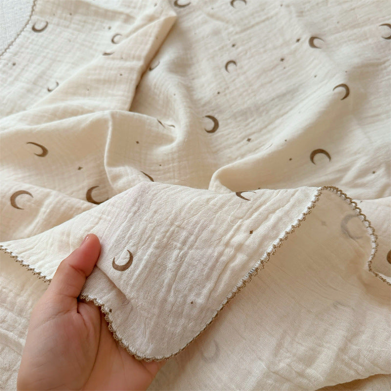 Damen Kuschelige Baumwoll-Decke mit floralem Design Brehn