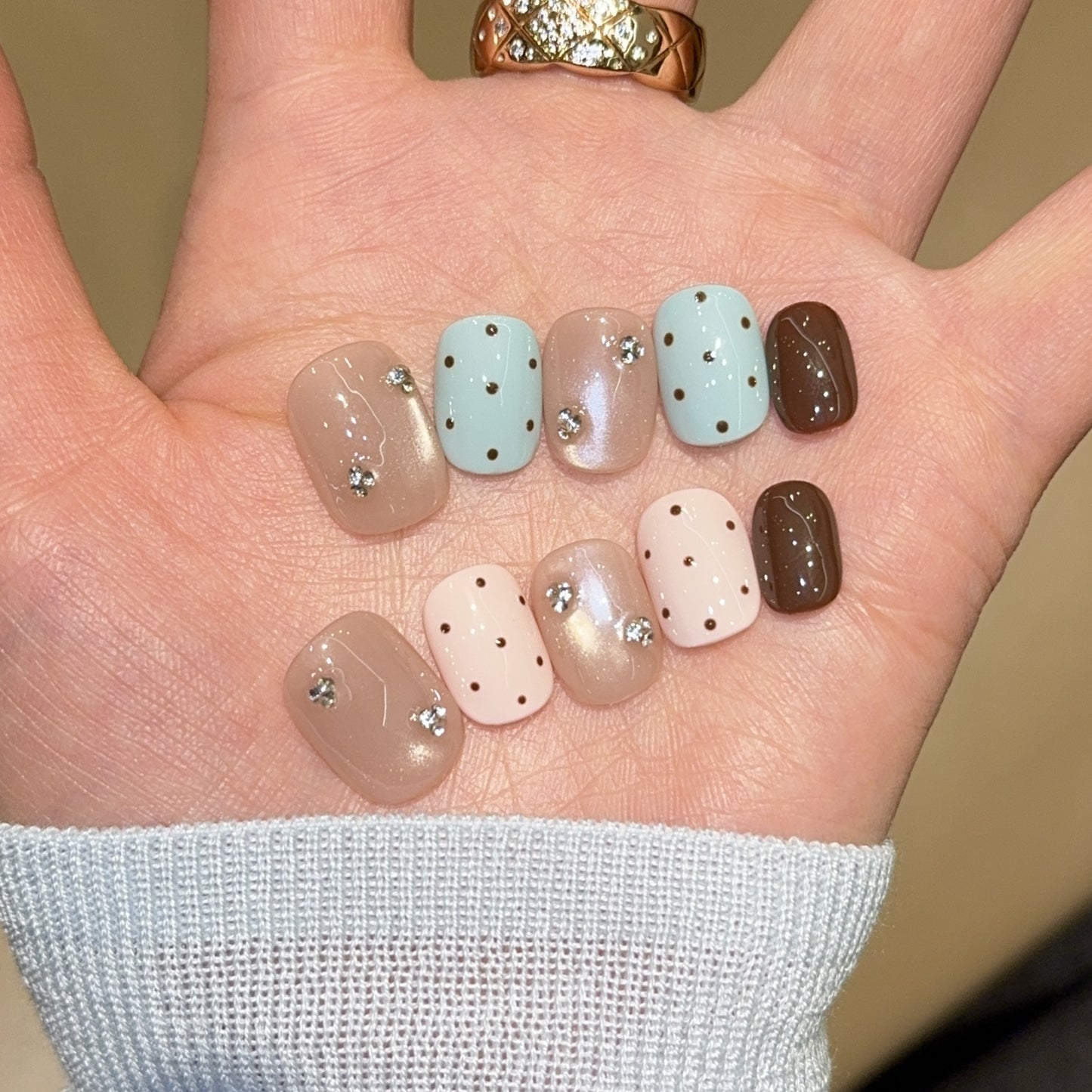 Kunstnägel mit Strass und Glitzer Brehn