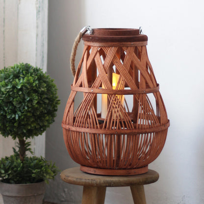 Handgefertigte Rattanlaterne Brehn