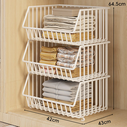 Drei-Tier Stapelbarer Draht Kleiderschrank Korb Organizer