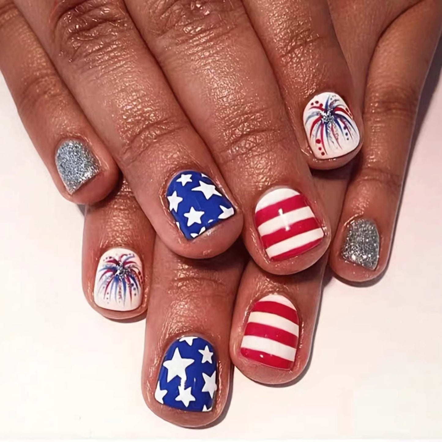 Patriotische Gel-Nagelkunstverlängerungen Brehn