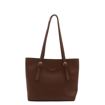 Elegante Kunstleder Tote Bag mit Schal-Detail