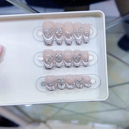 Designer Press-On Nail Art Set mit Strassakzenten Brehn