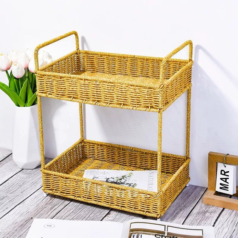 Multi-Tiered Rattan Aufbewahrungsständer Brehn