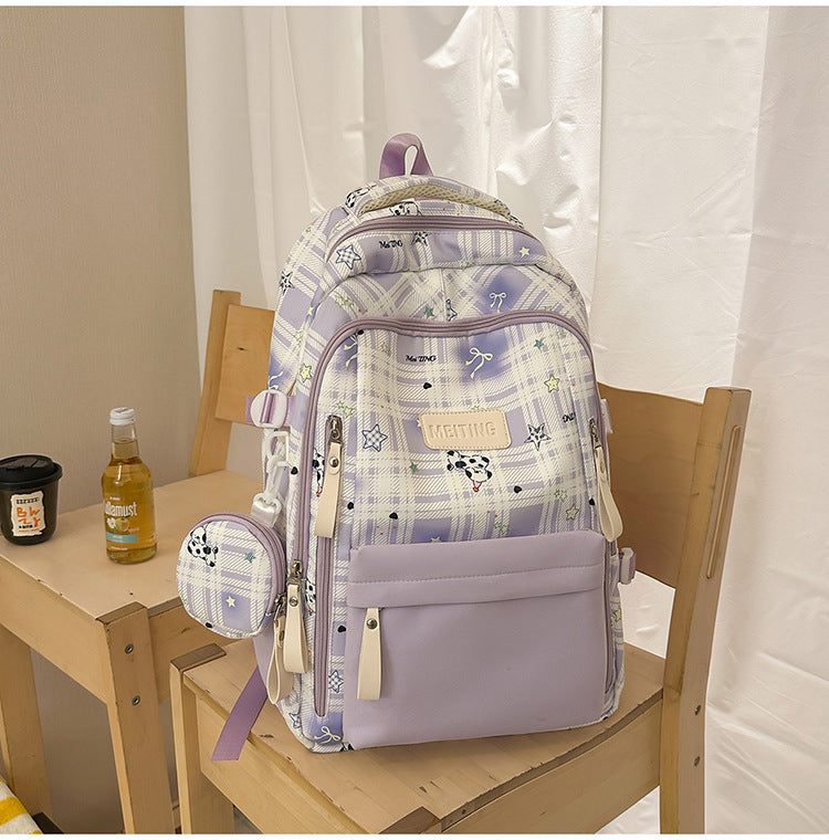 Multi-Funktionales Karierter Schul Rucksack