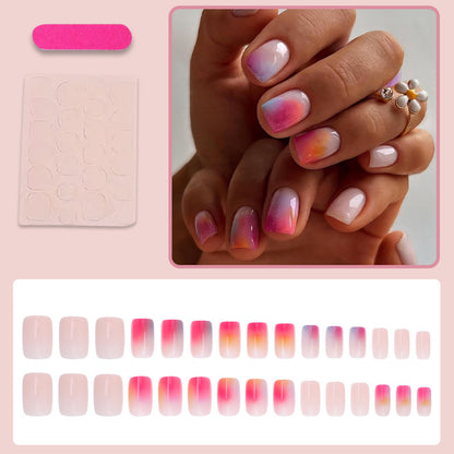 Kunstnagelset mit elegantem Farbverlauf und glitzernden Akzenten Brehn