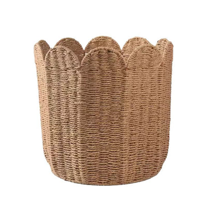 Woven Storage Basket with Decorative Scalloped Edge Brehn