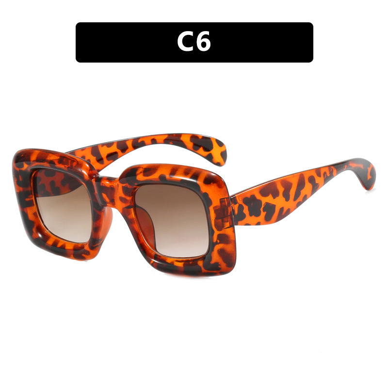 Damen stilvolle quadratische Sonnenbrille mit breitem Rahmen Brehn