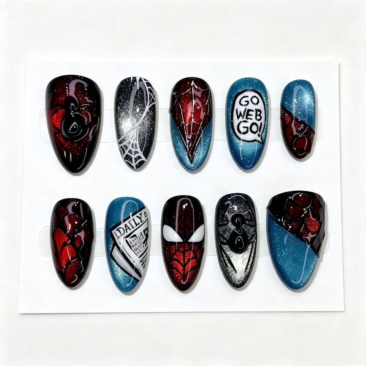 Themen Press-On Nagelset mit Spider-Man-Design Brehn