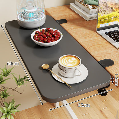 Clamp-On Erweiterbarer Schreibtisch-Seitentischregal mit breiter glatter Oberfläche und schlanker verstellbarer Klammer