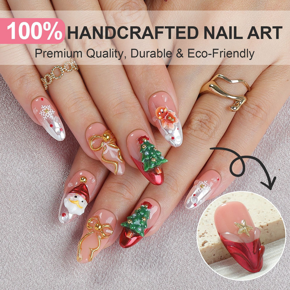 kreative Weihnachtskunstnägel Brehn