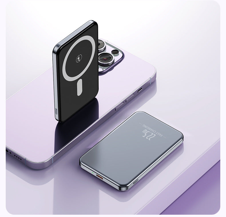 Tragbare Induktions-Powerbank mit Schlankem Design und LED-Anzeige Brehn
