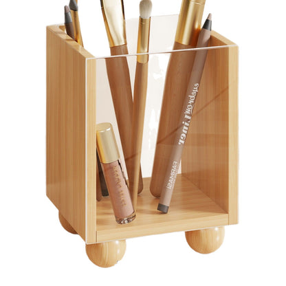 Holz Vanity Makeup Pinsel und Kosmetik Organizer