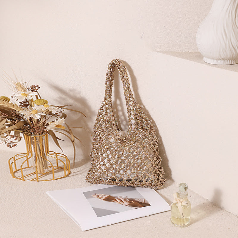 Damen Henkeltasche aus handgeknüpftem Naturmaterial Brehn