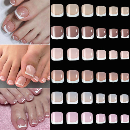 Premium French Tip Zehennagel Kunst Set Brehn