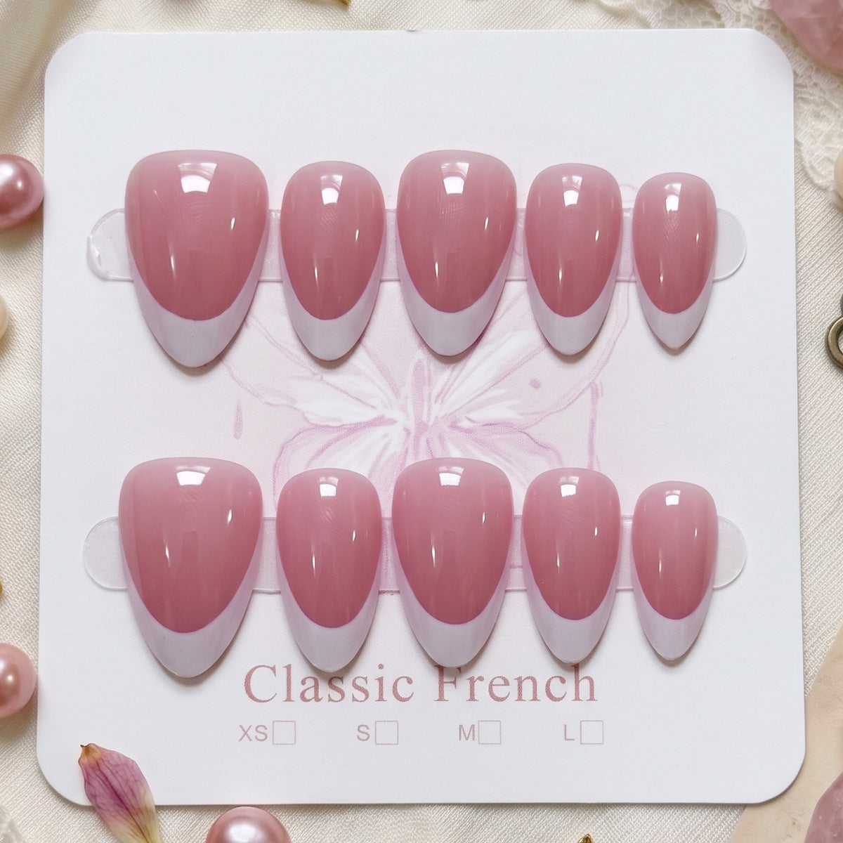 Premium French Tip Press-On Nail Set