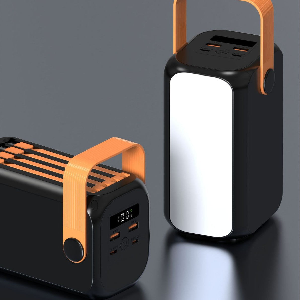 Tragbare Powerbank mit Multifunktionalem Ladeanschluss und Integriertem Tragegriff Brehn