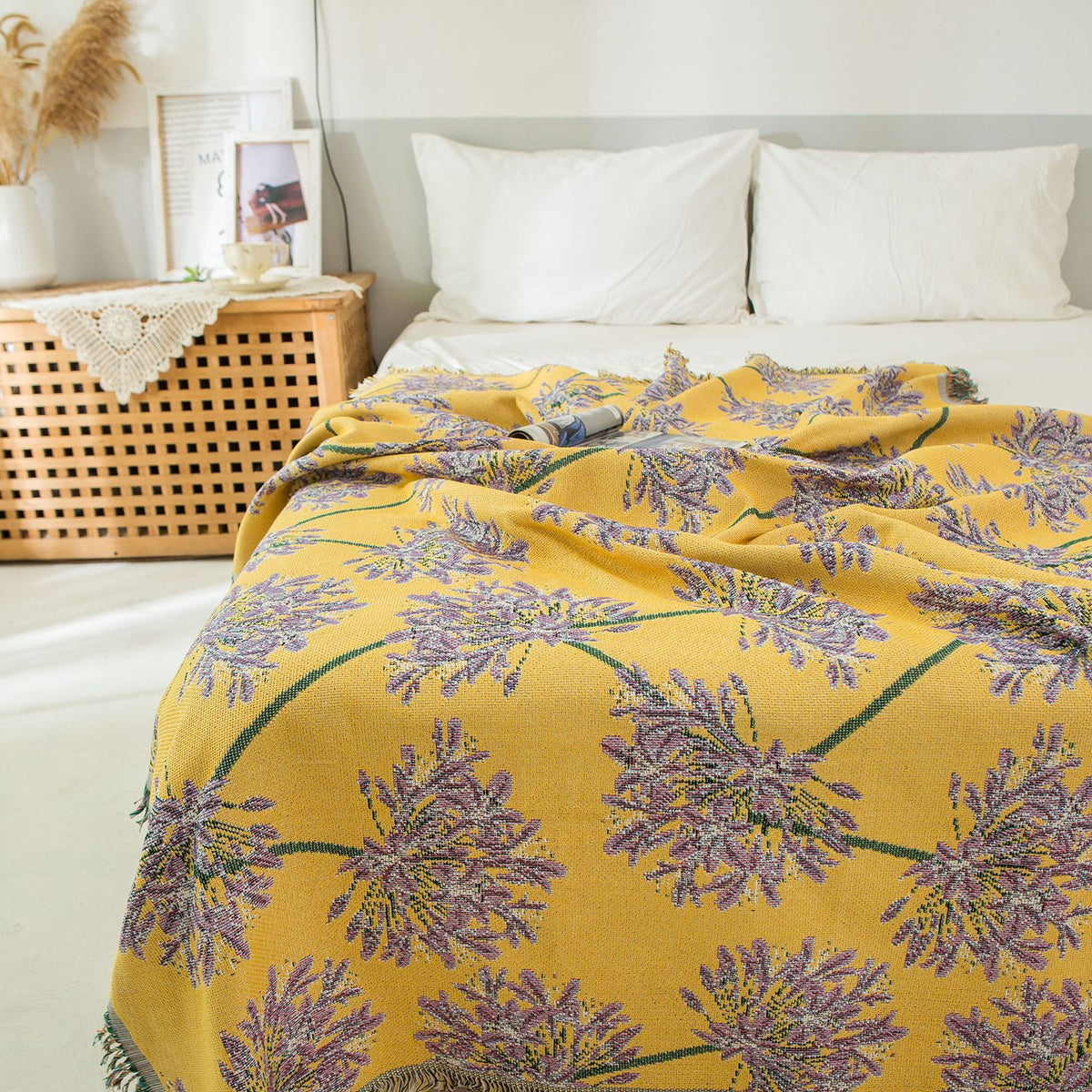 Florale Woven Werfen Decke