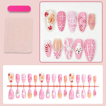 Kunstnagelset mit festlichen Weihnachtsdesigns und glamourösen Akzenten Brehn