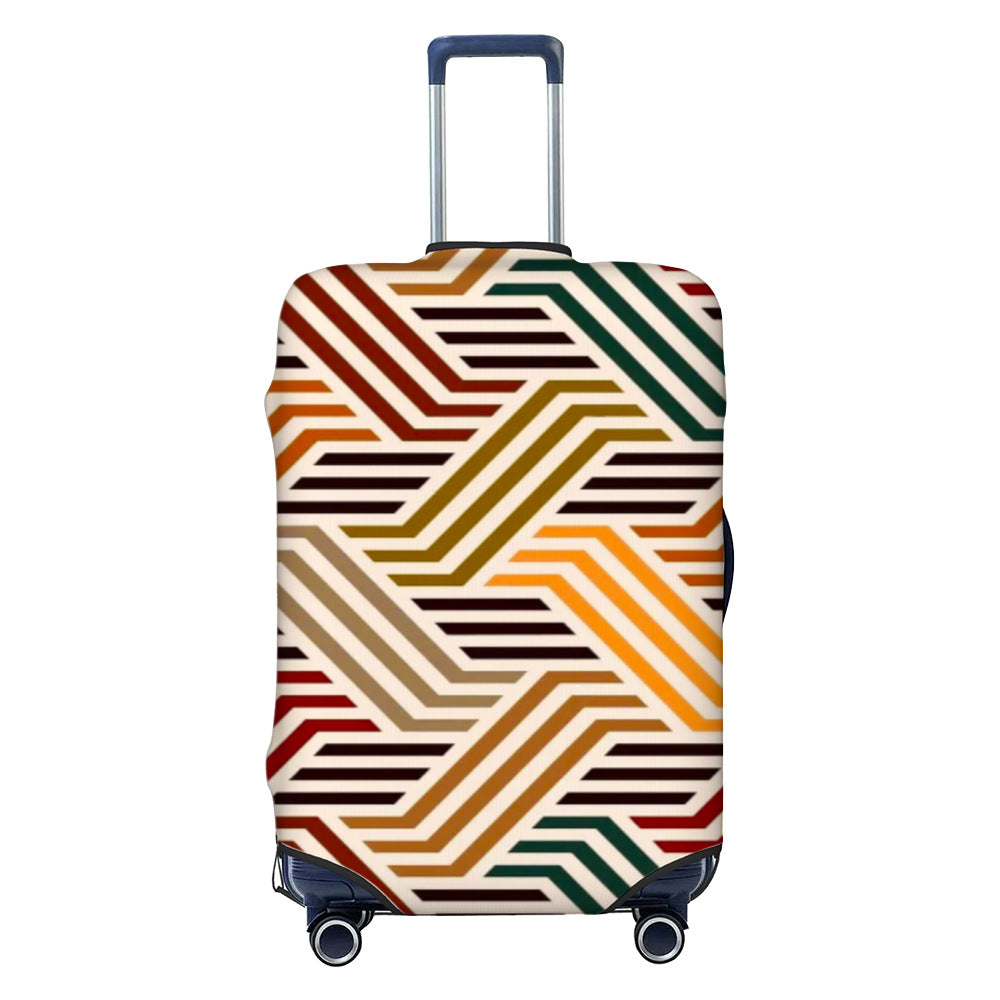 Unisex nan elastische Kofferschutzhülle mit geometrischem Motiv, dehnbarer Polyester-Spandex Bezug, Reißverschlussöffnung und rutschfester Innensicherung für Trolley Brehn