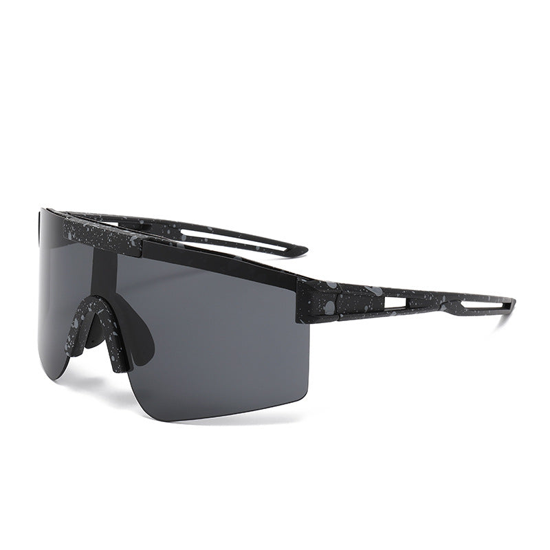 Unisex Sportive Oversized Shield Sonnenbrille Brehn