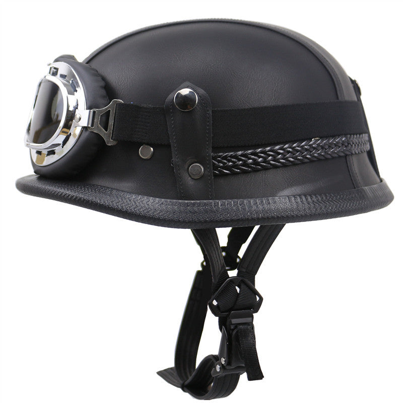Vintage-Style Motorradhelm mit Goggles Brehn