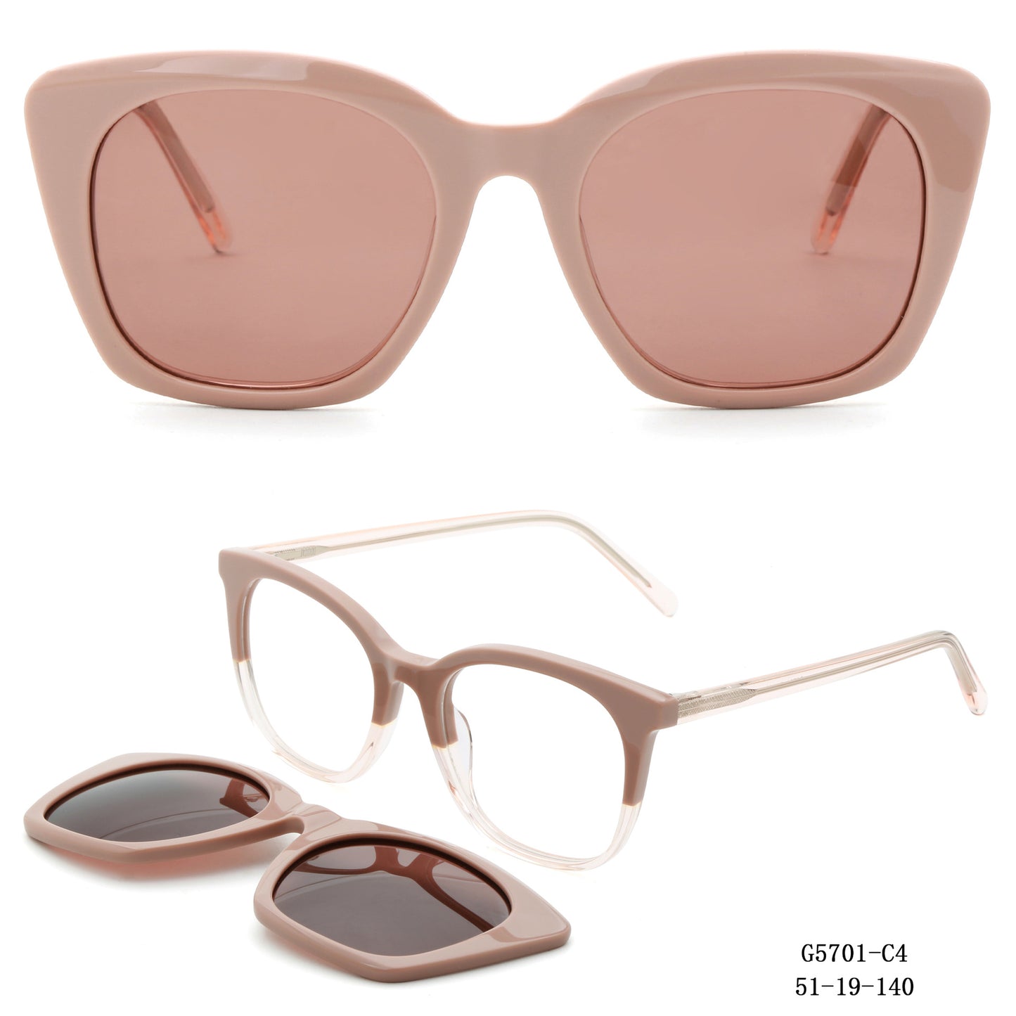 Damen Retro-inspirierte Sonnenbrille mit abnehmbaren Gläsern Brehn
