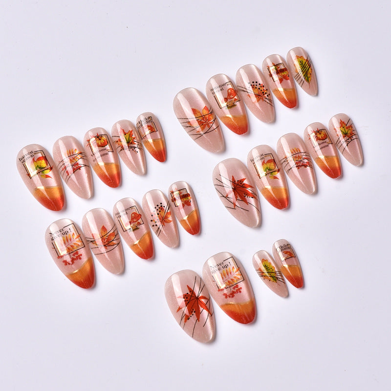 Herbst-Themen Dekorative Press-On Nail Art Brehn