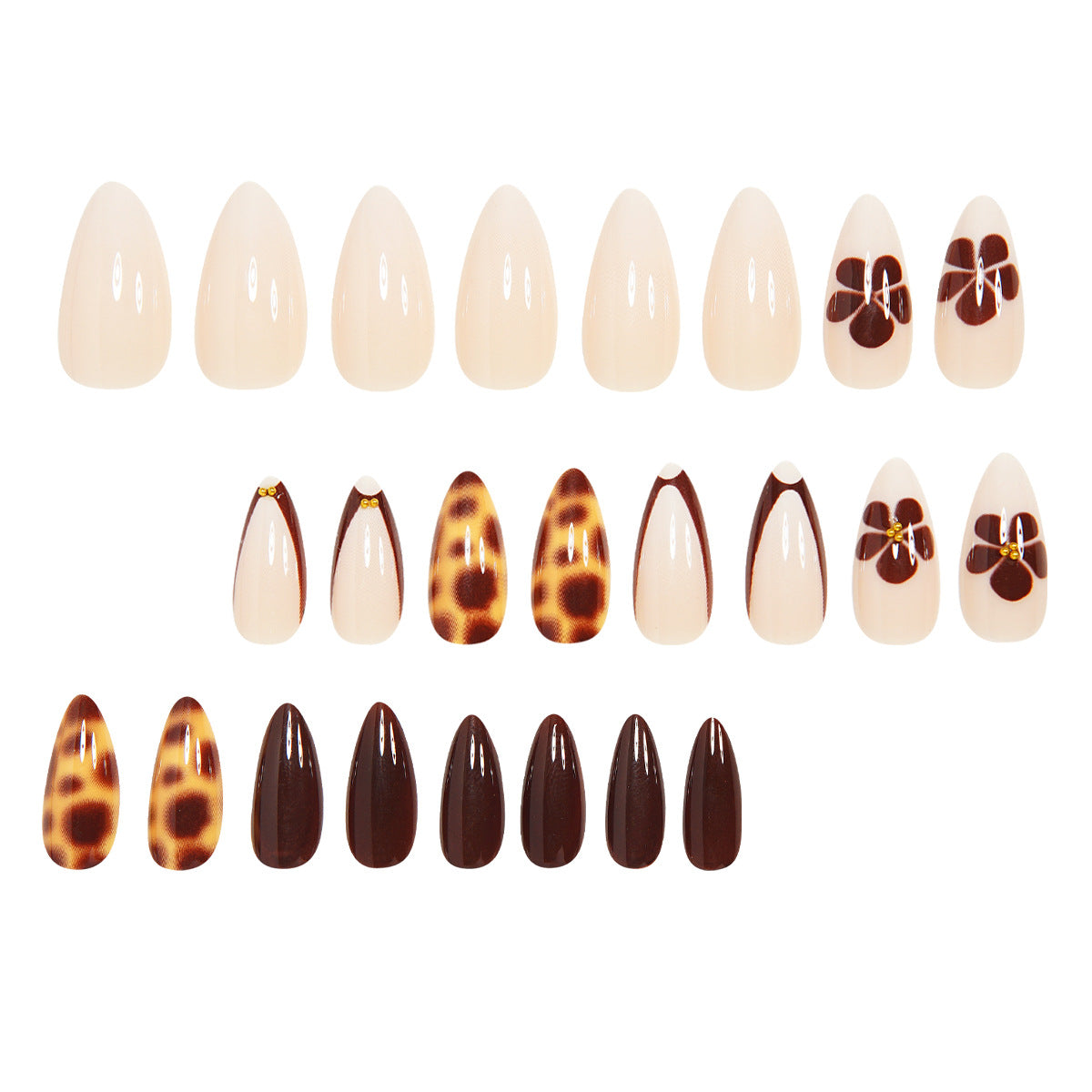 Elegantes Stiletto Press-On Nagelkunst Set Brehn