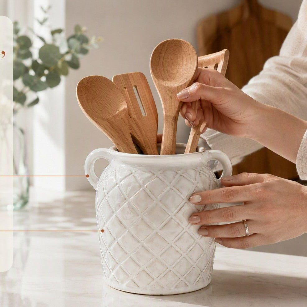 Eleganter Keramikbehälter mit Mustern Brehn