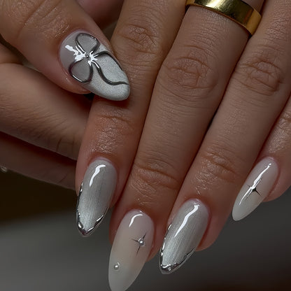 Elegante Stiletto Press-On Nagelkunst mit glänzendem Finish Brehn