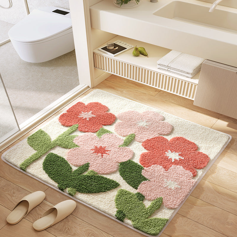 Blumenmuster Plush Badeteppich Brehn