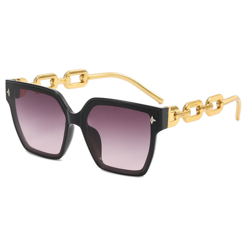Damen modische oversized Sonnenbrille mit kombiniertem Rahmen Brehn