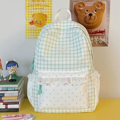 Stylische Gingham-Print Freizeit Rucksack Brehn