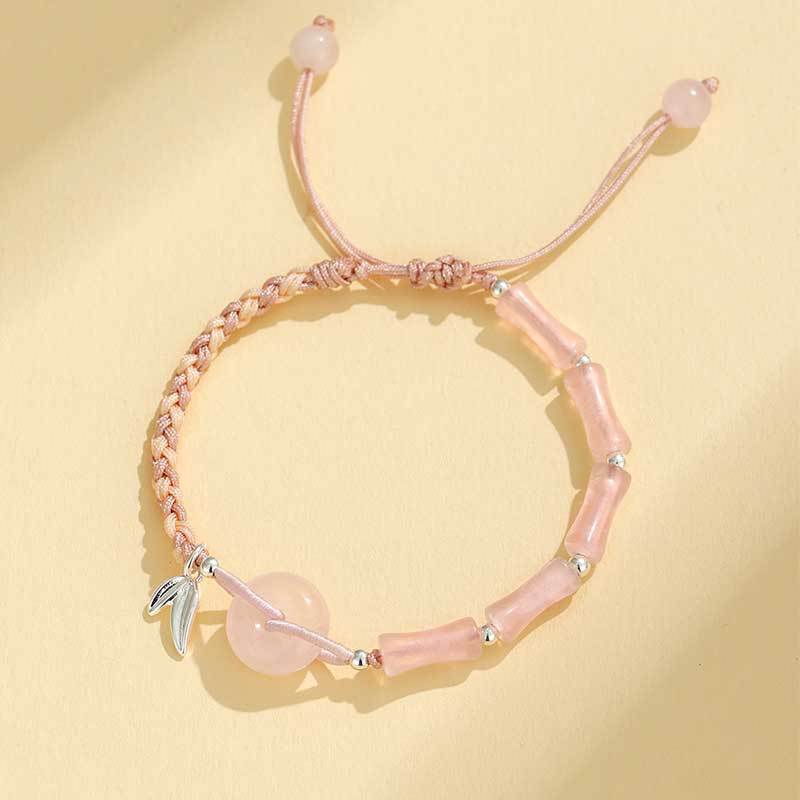 Verstellbares Armband mit Edelstein- und Blatt-Anhänger Brehn