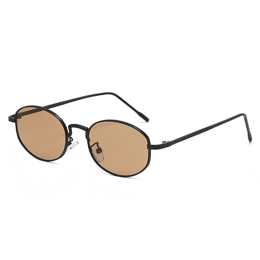 Minimalistische ovale Rahmen-Sonnenbrille Brehn