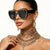 Damen modische Sonnenbrille mit opulentem Kristallrahmen Brehn
