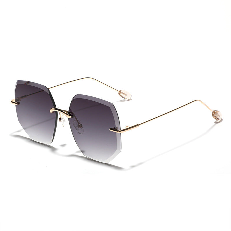 Damen geometrische Sonnenbrille mit hochwertigem Goldrahmen Brehn