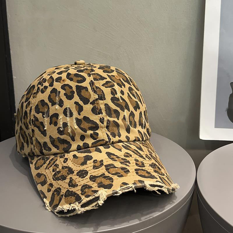 Abgenutzte Leopardenmuster Baseballmütze