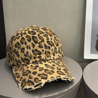 Abgenutzte Leopardenmuster Baseballmütze