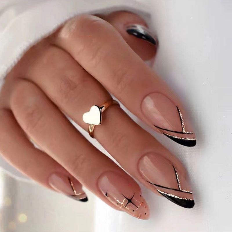 Elegante Press-On Nagelkunst Design Brehn