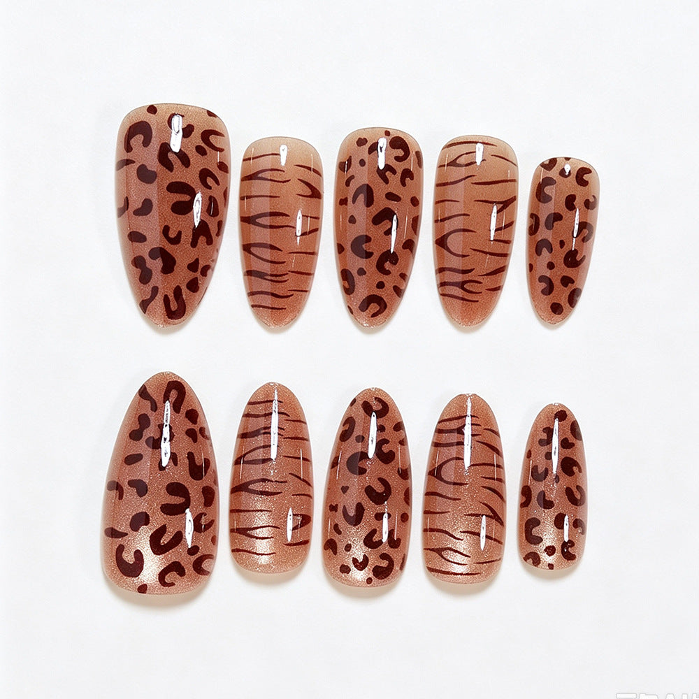 Stylisches Tiermuster Press-On Nail Set Brehn