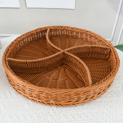 Artisan Woven Round Storage Tray Brehn