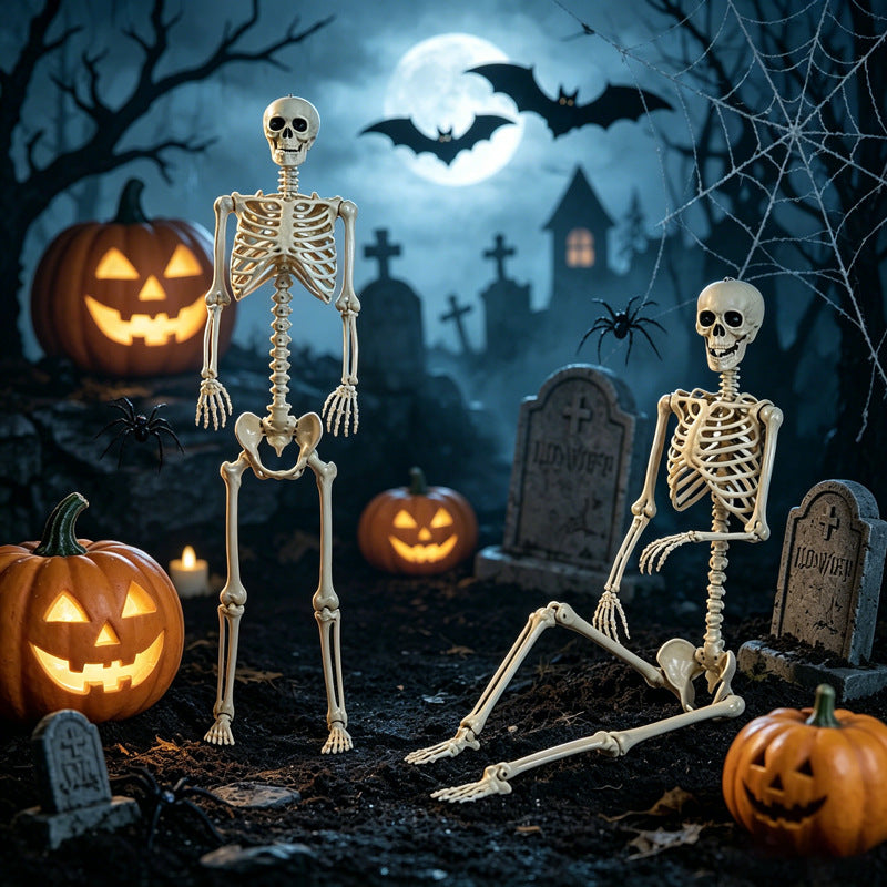 Lebensgroße Halloween-Skelett-Dekoration Brehn