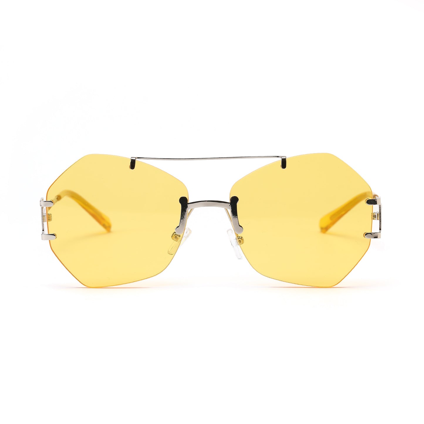 Damen modische achtkantige Sonnenbrille mit filigranem Metallrahmen Brehn