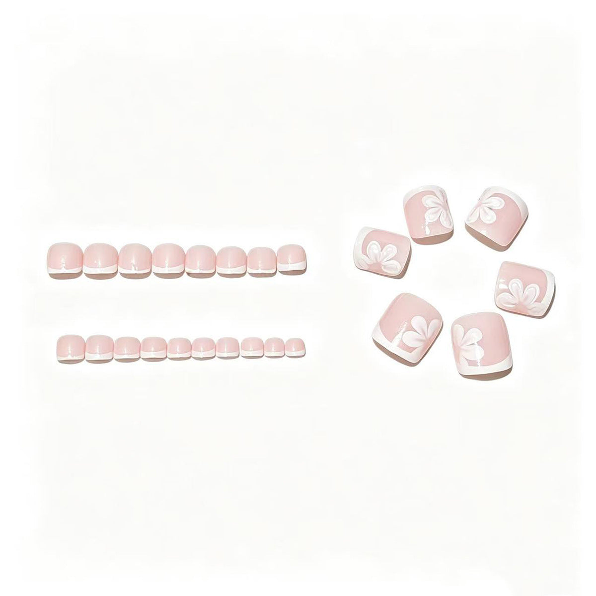 Elegantes French Tip Pediküre Set Brehn