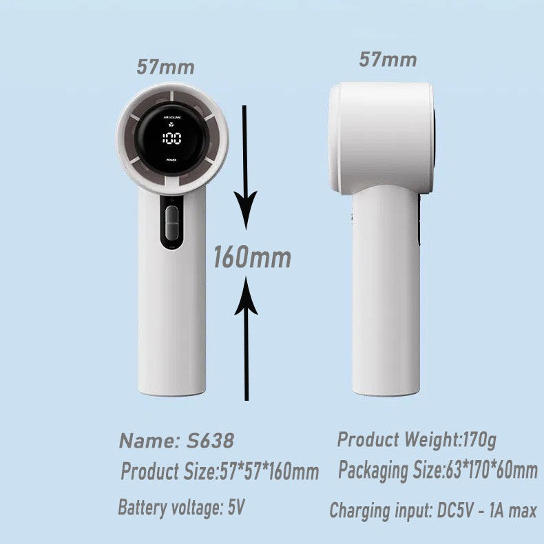 Damen Tragbarer Handventilator mit Smart LED-Anzeige Brehn