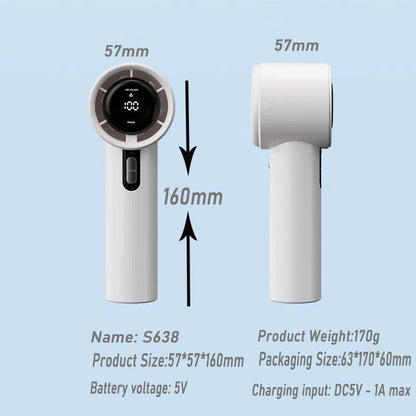 Damen Tragbarer Handventilator mit Smart LED-Anzeige Brehn