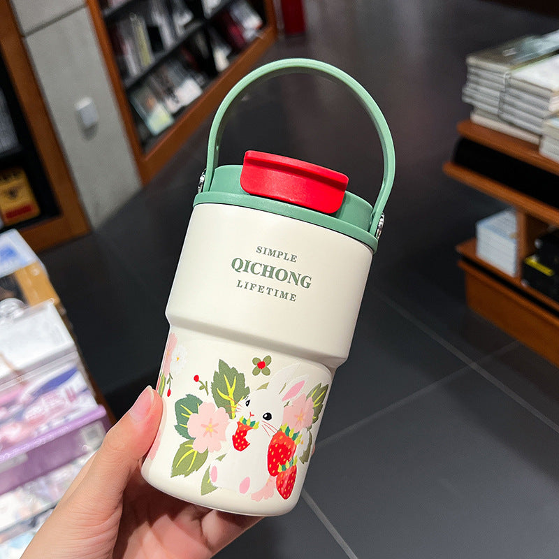 Damen praktische Isoliertrinkflasche mit integriertem Tragegriff Brehn