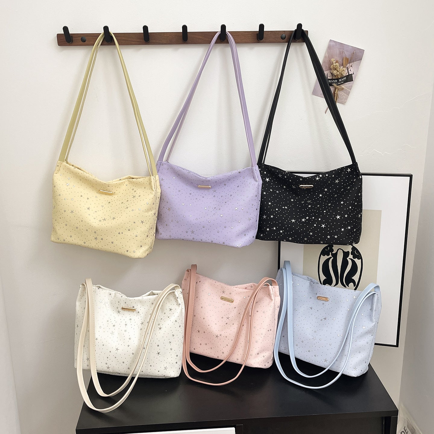 WoStylish Star-beschmückte Hobo-Tasche Brehn